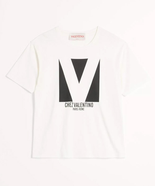 T-30836<br><b>VALENTINO</b><br>CHEZ VALENTINO 프린트 코튼 티셔츠</b><br>[매장가-100만원대]