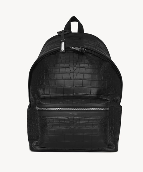 A-42590<br><b>SAINT LAURENT</b><br>시티 백팩 크로커다일 엠보스 레더 블랙</b><br>[매장가-260만원대]