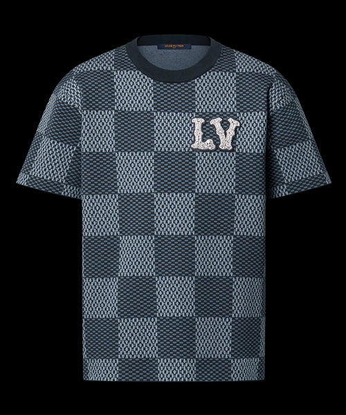 T-31028<br><b>LOUIS VUITTON</b><br>다미에 LV 크리스탈 패치 숏 슬리브 크루넥</b><br>[매장가-200만원대]