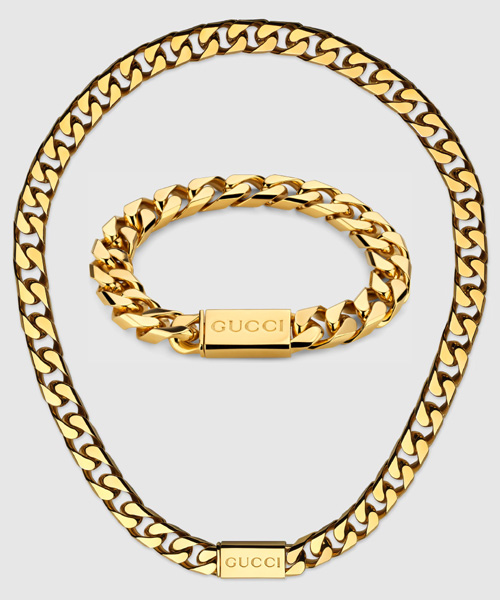 A-43154<br><b>GUCCI</b><br>체인 스크립트 태그 주얼리 세트</b><br>[매장가-150만원대]