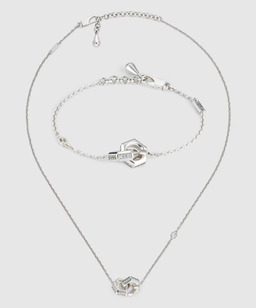 A-43155<br><b>GUCCI</b><br>지르코니아 지오메트릭 G체인 주얼리 세트</b><br>[매장가-180만원대]