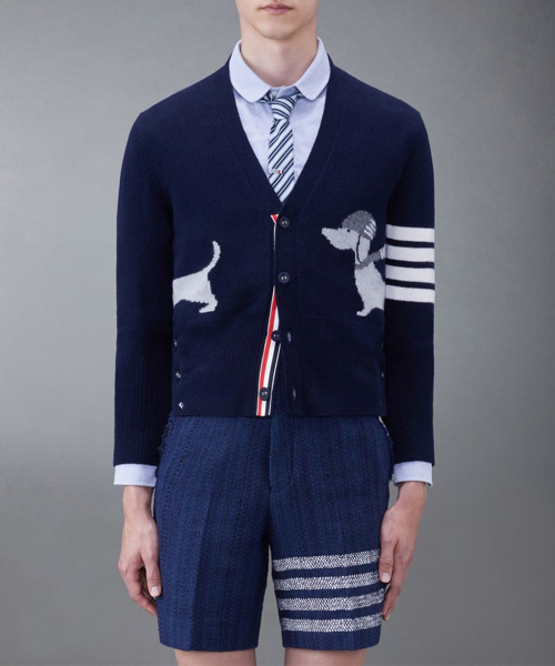 JK-24583<br><b>THOM BROWNE</b><br>울 헥터 가디건</b><br>[매장가-180만원대]