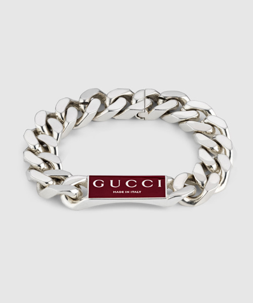 A-43076<br><b>GUCCI</b><br>로고 에나멜 체인 팔찌</b><br>[매장가-140만원대]