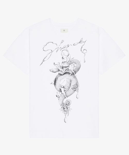 T-30991<br><b>GIVENCHY</b><br>샹들리에 스네이크 프린트 코튼 티셔츠</b><br>[매장가-80만원대]