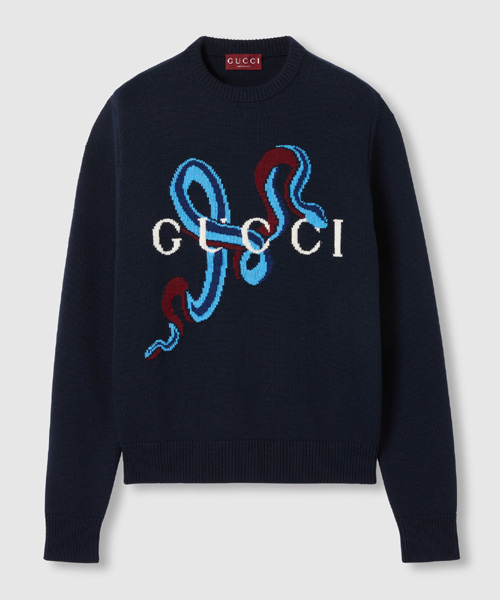 T-30915<br><b>GUCCI</b><br>스네이크 로고 자수 울 스웨터</b><br>[매장가-260만원대]