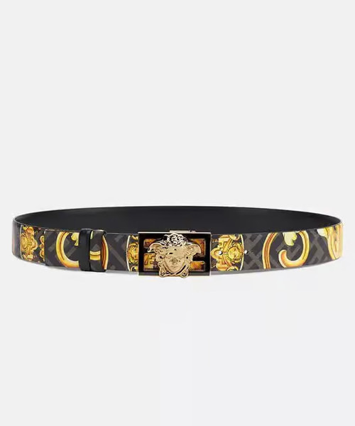 A-43390<br><b>VERSACE</b><br>펜다체 골드 바로크 리버서블 벨트 35mm</b><br>[매장가-90만원대]