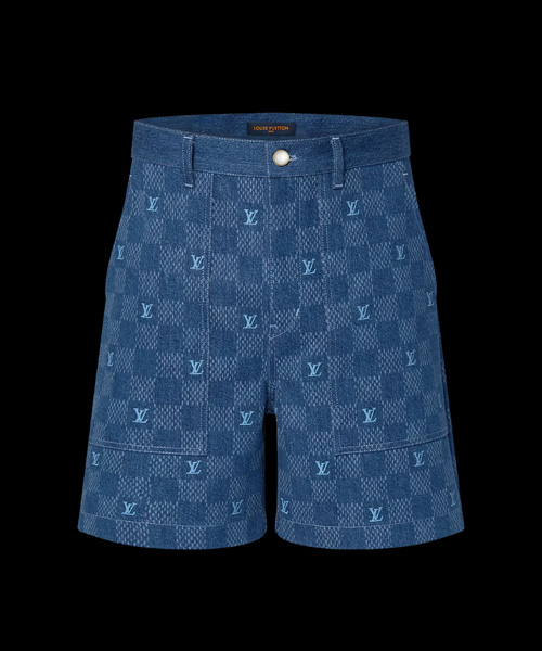 P-16255<br><b>LOUIS VUITTON</b><br>엠브로이더드 다미에 데님 쇼츠</b><br>[매장가-220만원대]