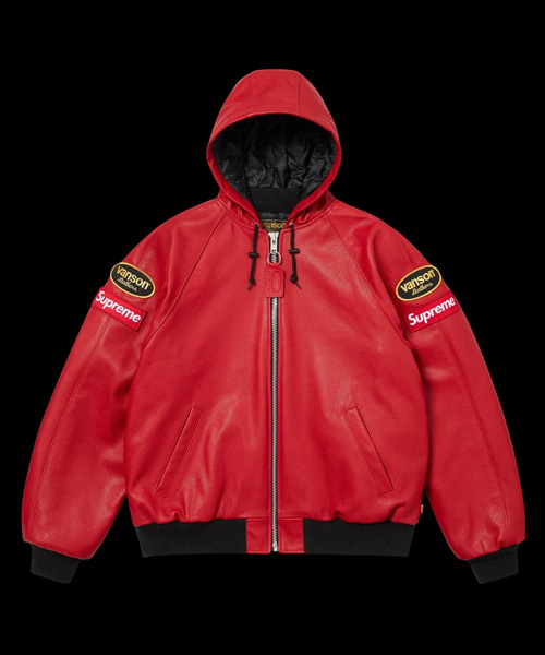 JK-24689<br><b>SUPREME x VANSON</b><br>레더 후드 워크 자켓</b><br>[매장가-200만원대]