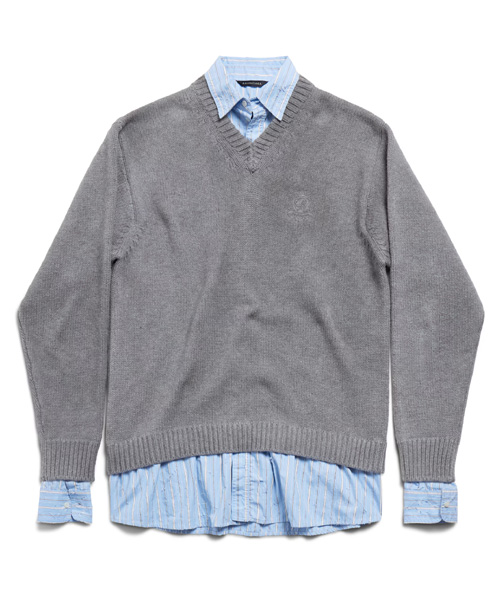 T-31121<br><b>BALENCIAGA</b><br>레이어드 셔츠 V넥 스웨터</b><br>[매장가-300만원대]