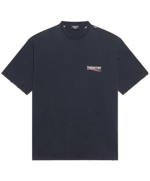 T-31235<br><b>BALENCIAGA</b><br>폴리티컬 캠페인 블랙 코튼 티셔츠</b><br>[매장가-100만원대]