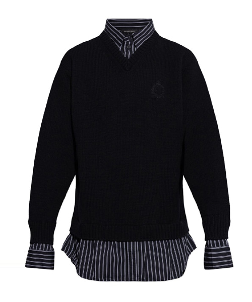T-31122<br><b>BALENCIAGA</b><br>레이어드 셔츠 V넥 스웨터</b><br>[매장가-300만원대]
