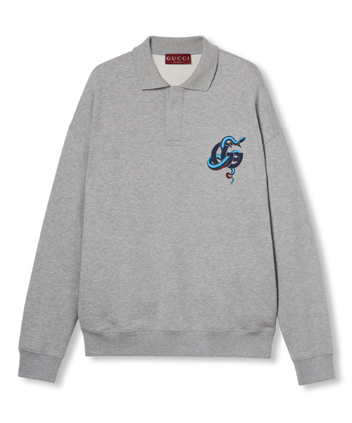 T-31120<br><b>GUCCI</b><br>스네이크 프린트 코튼 폴로 스웨트셔츠</b><br>[매장가-220만원대]