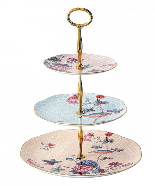 A-43352<br><b>WEDGWOOD</b><br>플라워 3단 케익스탠드</b><br>[매장가-30만원대]