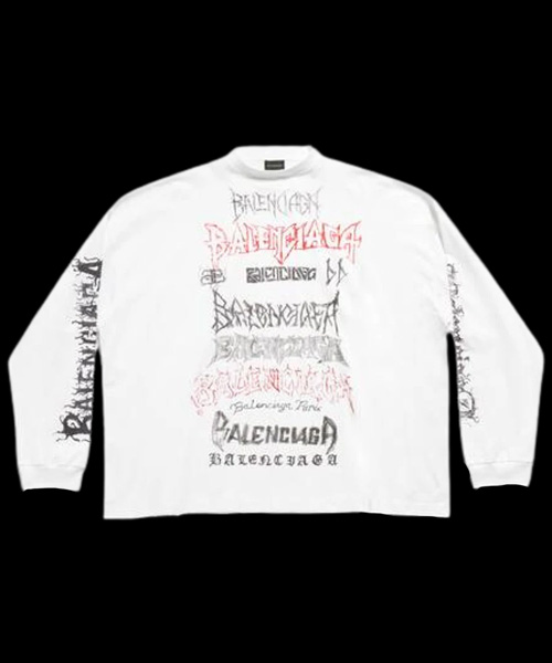 T-31130<br><b>BALENCIAGA</b><br>DIY 메탈 롱 슬리브 티셔츠</b><br>[매장가-130만원대]
