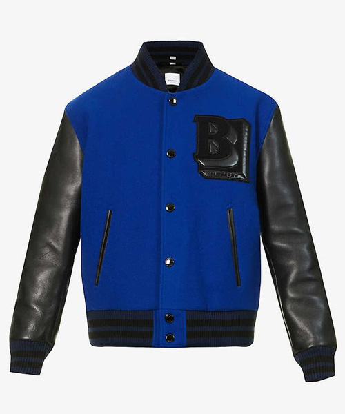 JK-24740<br><b>BURBERRY</b><br>패치 울 블렌드 레더 바시티 자켓</b><br>[매장가-370만원대]