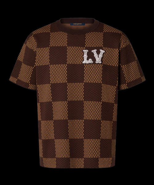 T-31180<br><b>LOUIS VUITTON</b><br>다미에 크리스탈 LV 패치 코튼 크루넥</b><br>[매장가-170만원대]