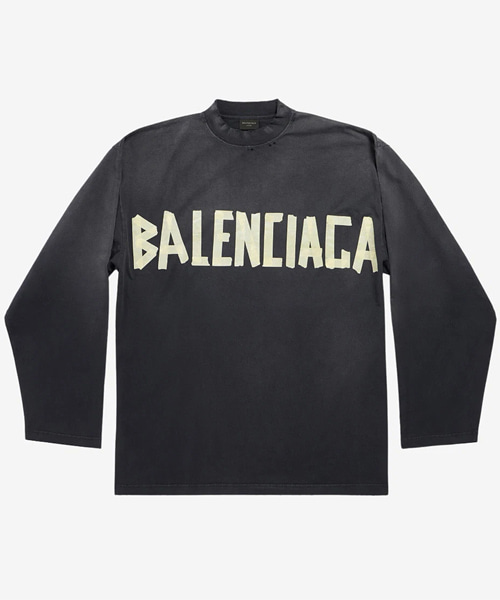T-31249<br><b>BALENCIAGA</b><br>테이프 타입 롱 슬리브 티셔츠</b><br>[매장가-120만원대]