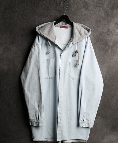 S-1176<br>DENIM HOODIE NB<br>Color : denim/black<br>Material : cotton/denim