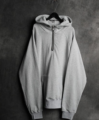 T-8938<br>FOG RIRI ZIPPER HOODIE TEE<br>Color : gray/black<br>Material : cotton