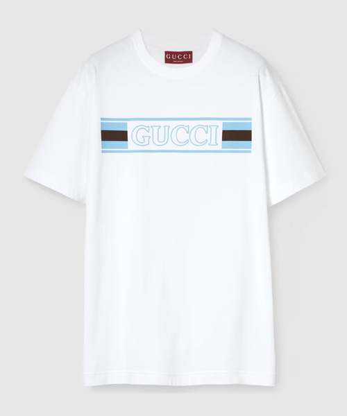 T-31436<br><b>GUCCI</b><br>로고 프린트 코튼 저지 티셔츠</b><br>[매장가-80만원대]