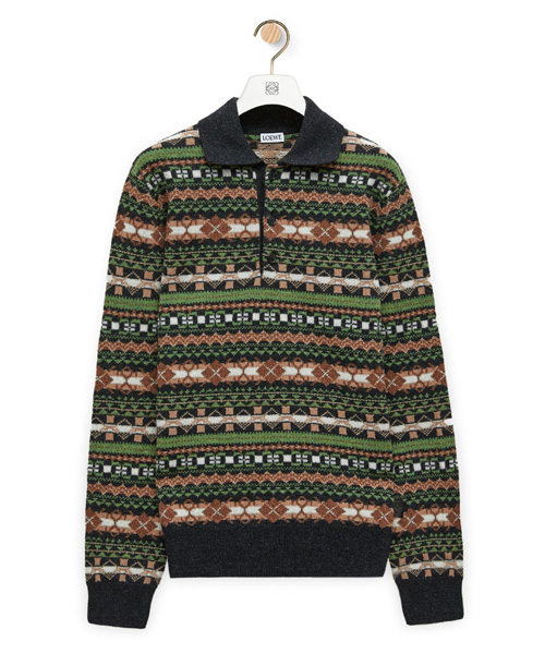 T-31386<br><b>LOEWE</b><br>울 자카드 폴로 스웨터</b><br>[매장가-150만원대]