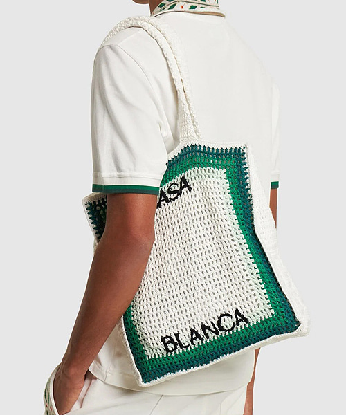 A-43491<br><b>CASABLANCA</b><br>로고 코튼 크로셰 토트백</b><br>[매장가-100만원대]