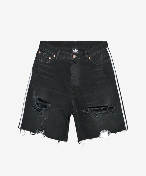 P-16272<br><b>BALENCIAGA x ADIDAS</b><br>데미지 워싱 배기 쇼츠</b><br>[매장가-120만원대]