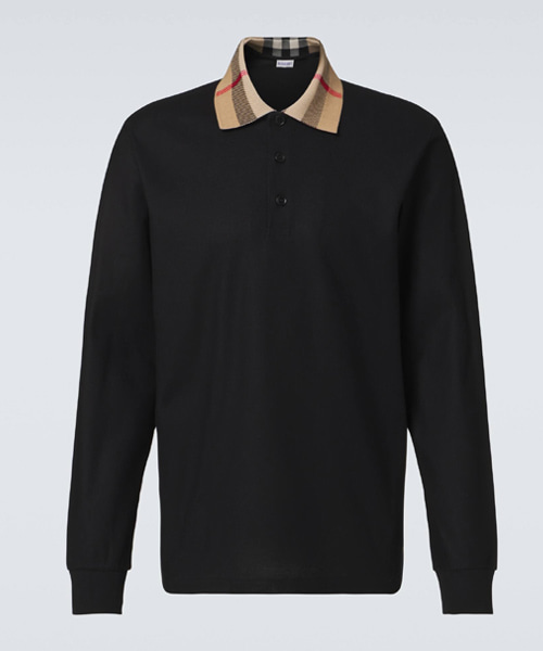T-31303<br><b>BURBERRY</b><br>체크 폴로 롱 슬리브 코튼 티셔츠</b><br>[매장가-80만원대]