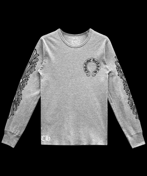 T-31394<br><b>CHROME HEARTS</b><br>홀스슈 로고 와플 써멀 플로럴 롱 슬리브 티셔츠</b><br>[매장가-130만원대]