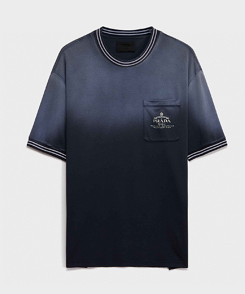 T-31341<br><b>PRADA</b><br>투톤 워싱 스트라이프 코튼 티셔츠</b><br>[매장가-100만원대]