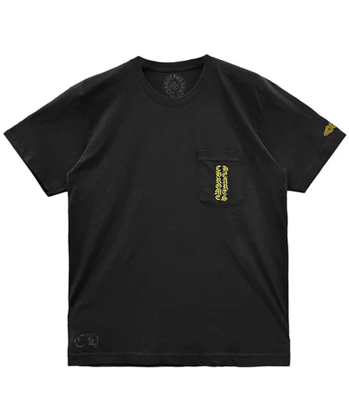 T-31425<br><b>CHROME HEARTS</b><br>스크롤 로고 숏 슬리브 코튼 티셔츠</b><br>[매장가-130만원대]
