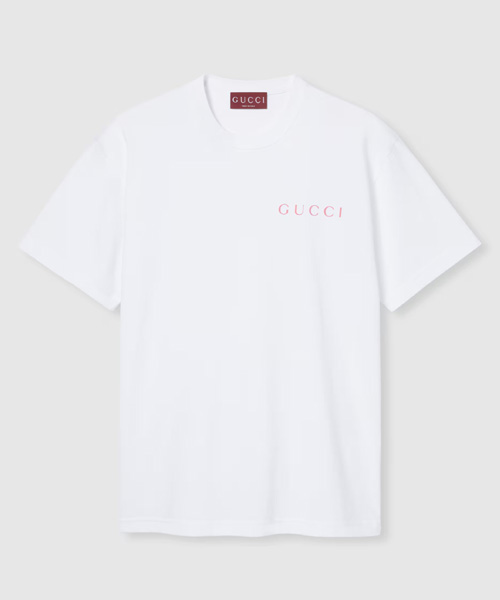 T-31324<br><b>GUCCI</b><br>로고 프린트 코튼 저지 티셔츠</b><br>[매장가-100만원대]
