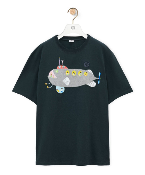 T-31429<br><b>LOEWE</b><br>서브마린 프린트 자수 코튼 티셔츠</b><br>[매장가-90만원대]