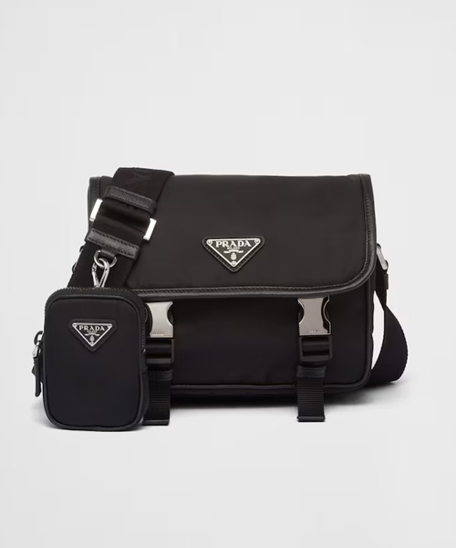 A-43619<br><b>PRADA</b><br>리나일론 및 사피아노 가죽 숄더백</b><br>[매장가-310만원대]