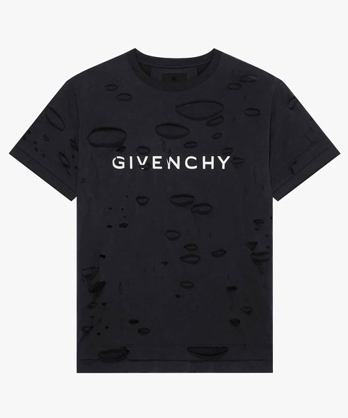 T-31496<br><b>GIVENCHY</b><br>GIVENCHY 로고 디스트로이드 이펙트 티셔츠</b><br>[매장가-100만원대]