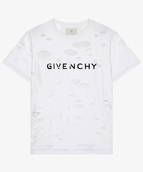 T-31497<br><b>GIVENCHY</b><br>GIVENCHY 로고 디스트로이드 이펙트 티셔츠</b><br>[매장가-100만원대]