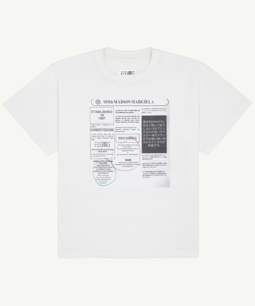 T-31517<br><b>MAISON MARGIELA</b><br>뉴스페이퍼 프린트 코튼 티셔츠</b><br>[매장가-40만원대]