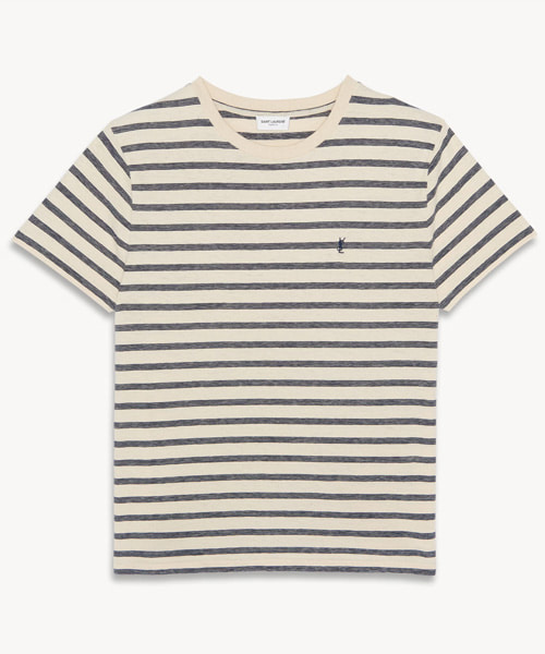 T-31524<br><b>SAINT LAURENT</b><br>스트라이프 모노그램 저지 코튼 티셔츠</b><br>[매장가-80만원대]