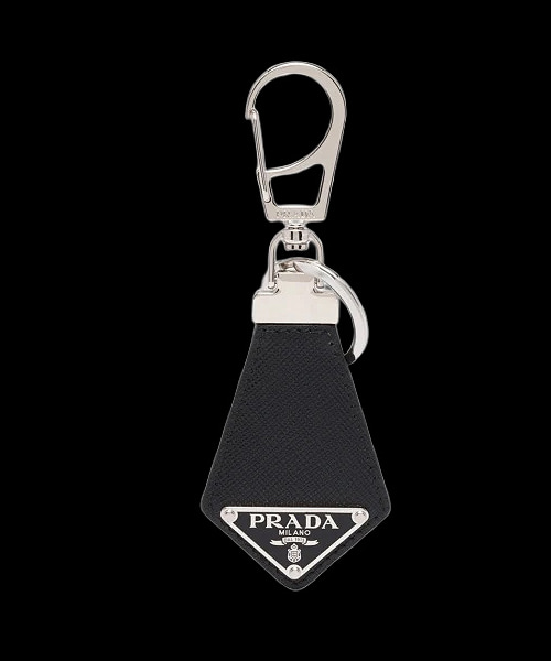 A-43792<br><b>PRADA</b><br>사피아노 레더 트라이앵글 로고 키체인</b><br>[매장가-40만원대]