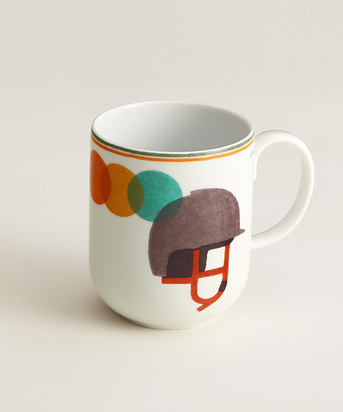 A-43876<br><b>HERMES</b><br>SAUT HERMES 헬멧 머그컵 2개 세트</b><br>[매장가-70만원대]