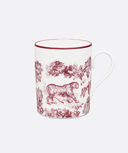 A-43874<br><b>DIOR</b><br>BURGUNDY TOILE JOUY TIGER 머그컵</b><br>[매장가-40만원대]