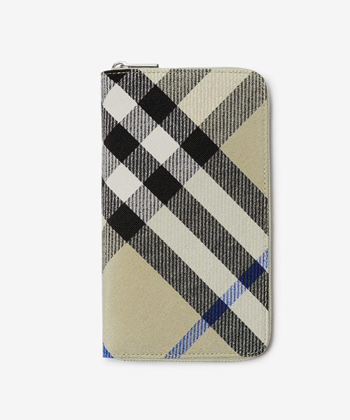 A-43910<br><b>BURBERRY</b><br>체크 패턴 라지 지퍼 월릿</b><br>[매장가-90만원대]
