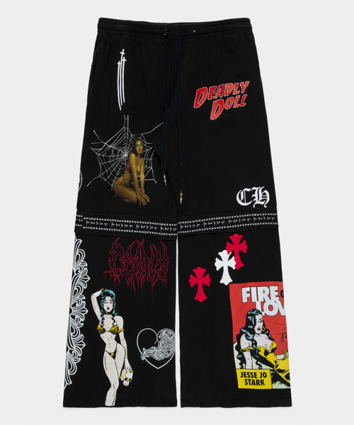 P-16381<br><b>CHROME HEARTS</b><br>DEADLY DOLL 만화 와이드 팬츠</b><br>[매장가-220만원대]