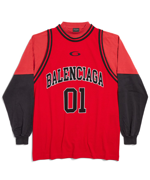 T-31637<br><b>BALENCIAGA</b><br>바스켓볼 시리즈 - 레이어드 롱 슬리브 티셔츠</b><br>[매장가-200만원대]