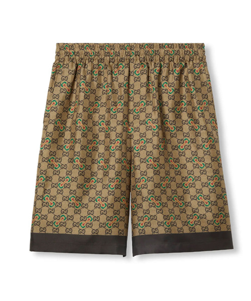 P-16391<br><b>GUCCI</b><br>GG 호스빗 프린트 실크 트윌 쇼츠</b><br>[매장가-200만원대]