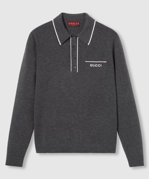 T-31632<br><b>GUCCI</b><br>로고 자수 울 롱 슬리브 폴로 니트</b><br>[매장가-200만원대]
