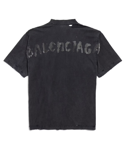 T-31681<br><b>BALENCIAGA</b><br>로고 페인트 프린트 코튼 티셔츠</b><br>[매장가-90만원대]