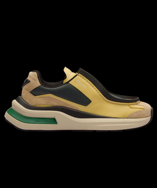 A-44048<br><b>PRADA</b><br>바이크 패브릭 스웨이드 엘리먼츠 브러쉬드 레더 스니커즈</b><br>[매장가-180만원대]