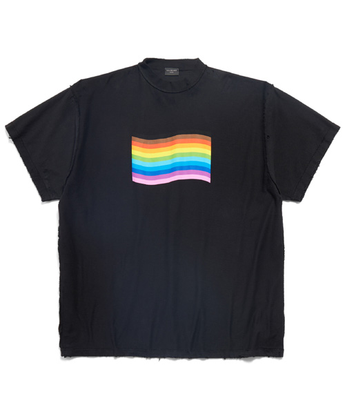 T-31683<br><b>BALENCIAGA</b><br>플래그 인사이드 아웃 코튼 티셔츠</b><br>[매장가-80만원대]