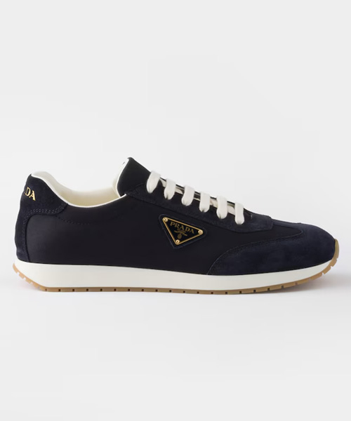 A-44137<br><b>PRADA</b><br>드릴 패브릭 & 스웨이드 스니커즈</b><br>[매장가-130만원대]